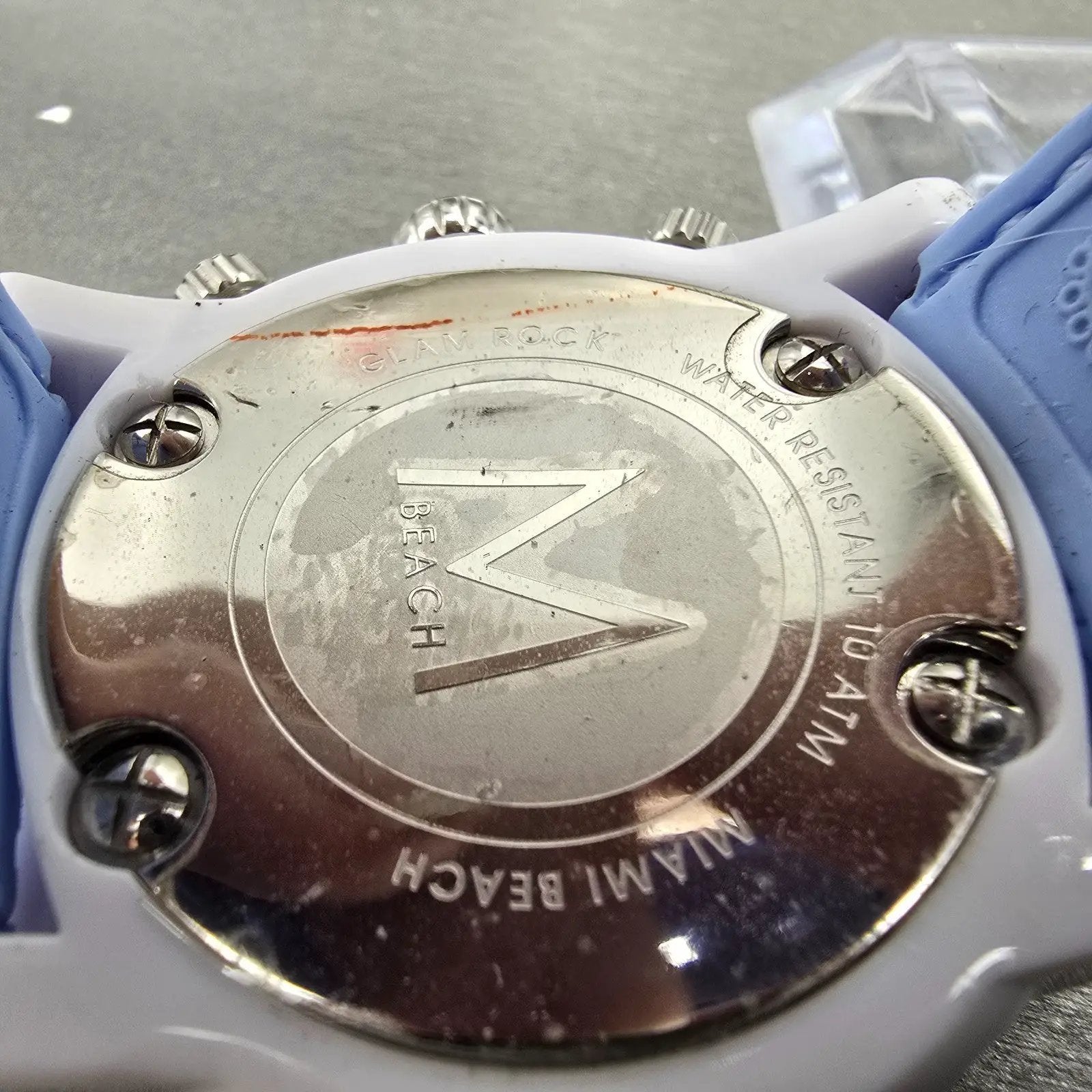 Glam Rock Miami Beach Chronograph Watch Women 46mm White Dial White Date NewBatt9