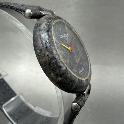 Tissot Rock Watch Women 30mm Gray Stone Dial Stone Case Round PARTS CRACKED!!!3