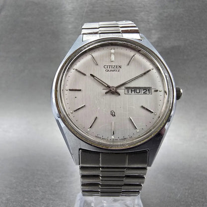 Citizen CQ Watch Men 35mm Silver Dial Silver Daydate Round 6100-S09851 PARTS6