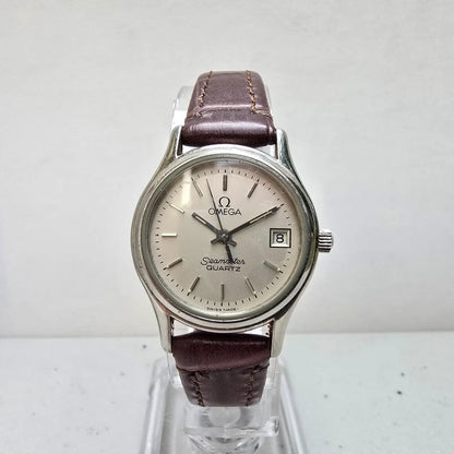 Omega Seamaster Watch Women 23mm Silver Dial Steel Date Round 1380 New Battery0