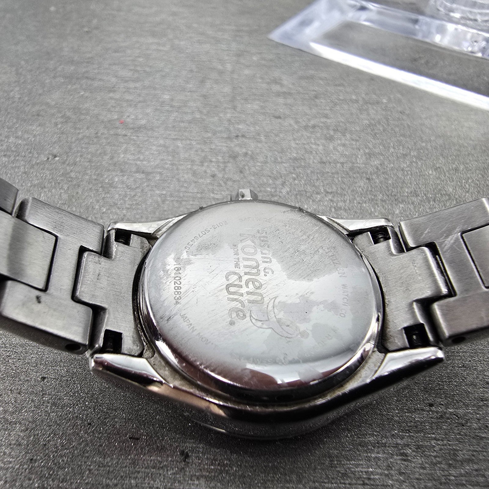 Citizen Eco-Drive Watch Women 26mm Pink Dial Silver Tone Date E013-S076439 Runs10