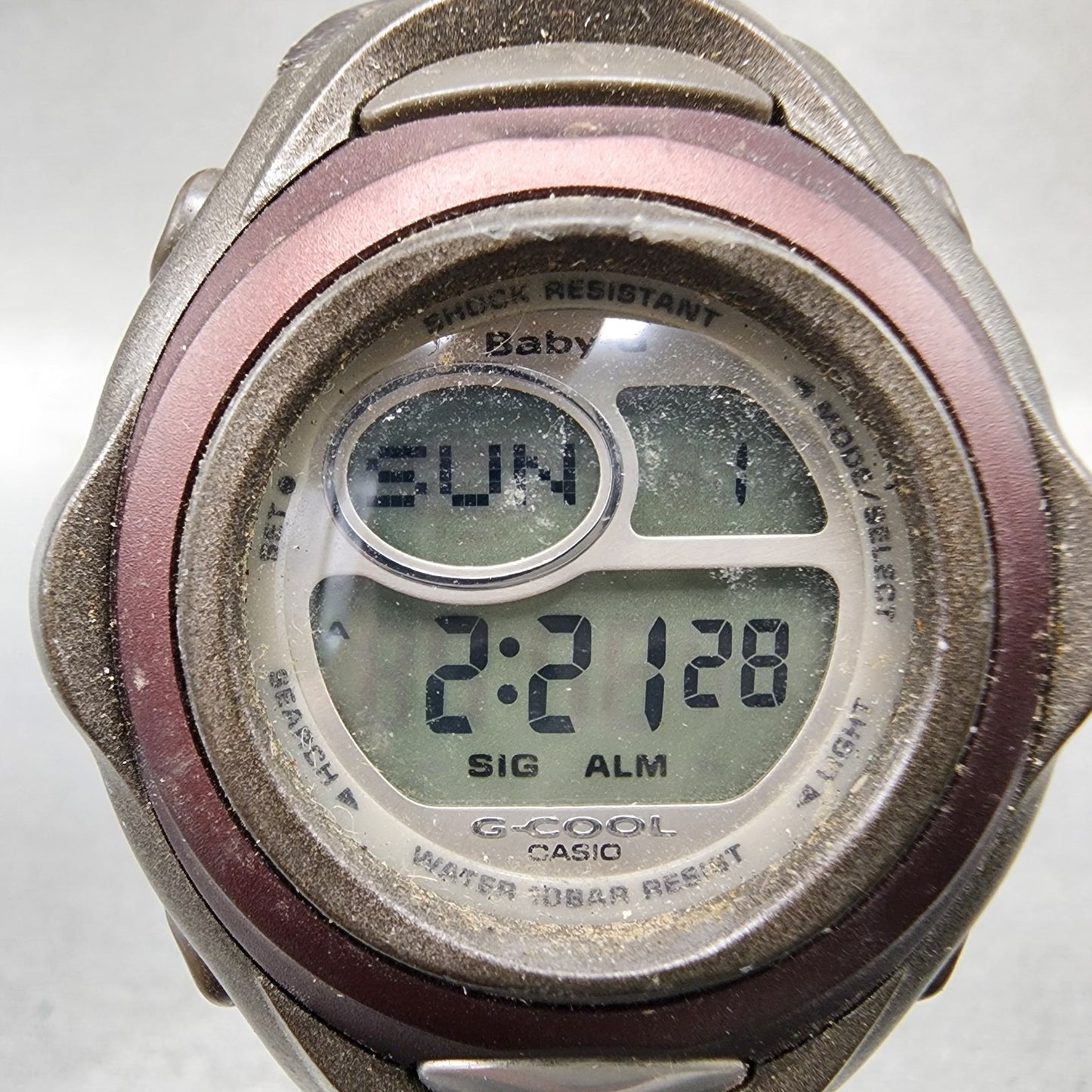 Casio BabyG Watch Women 38mm Silver Dial Brown Digital Alarm Chrono New Battery1