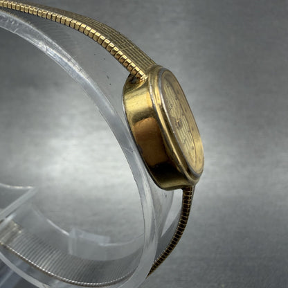 Elgin Watch Women 16mm Champagne Dial Gold Tone Oval Vintage New Battery3
