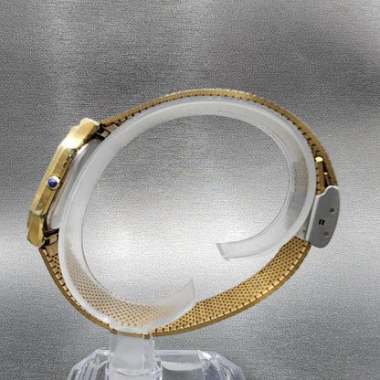 Rado Elegance Watch Men 28mm Gold Dial Gold Tone Date Octagon READ!!! New Batt6