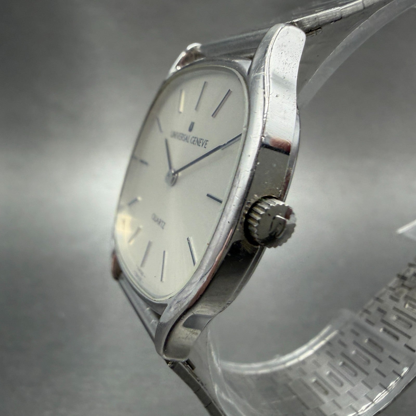 Universal Geneve Watch Men 31mm Silver Dial Stainless Steel Oval 743226 Newbat2