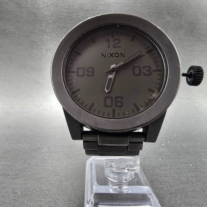 Nixon The Corporal Watch Men 48mm Black Dial Black Tone PARTS CRWON PULLS OUT6