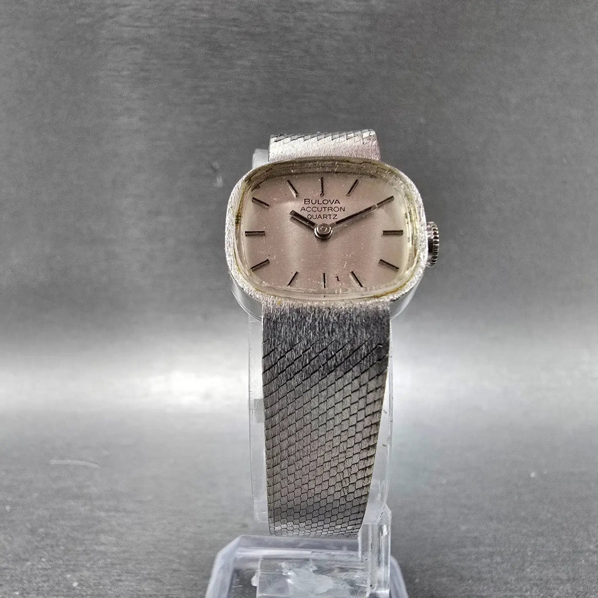 Bulova Accutron Watch Women 20mm Silver Dial SilverTone Rectangle P0 PARTS6