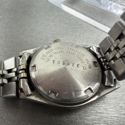 Seiko Watch Women 24mm White Dial Two Tone Daydate Round 7N83-0049 New Batt MKLA9