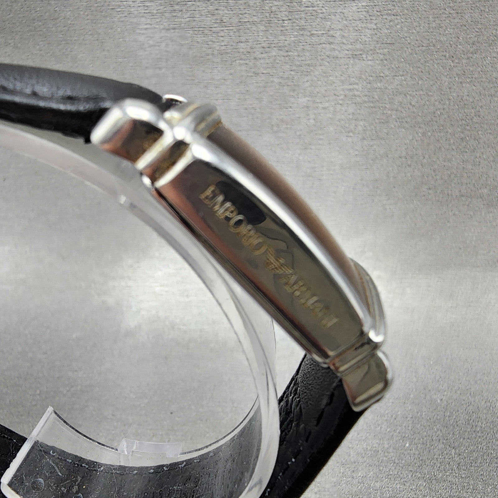 Emporio Armani Tank Watch Women 24mm Cream Dial Steel Rectangle AR0204 NewBat13