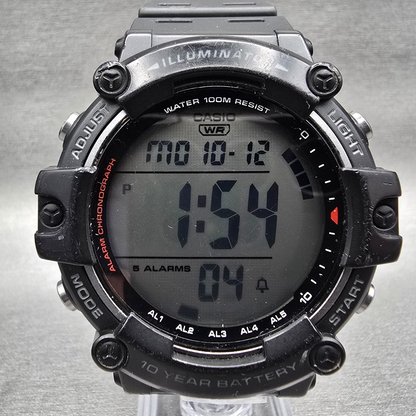 Casio Illuminator AE-1500WH Digital Watch Men 51mm Black Chrono Alarm New Batt0
