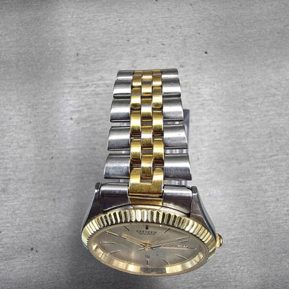 Citizen CQ Watch Men 34mm Champagne Dial Two Tone Daydate 6100-R00405 New Batt4