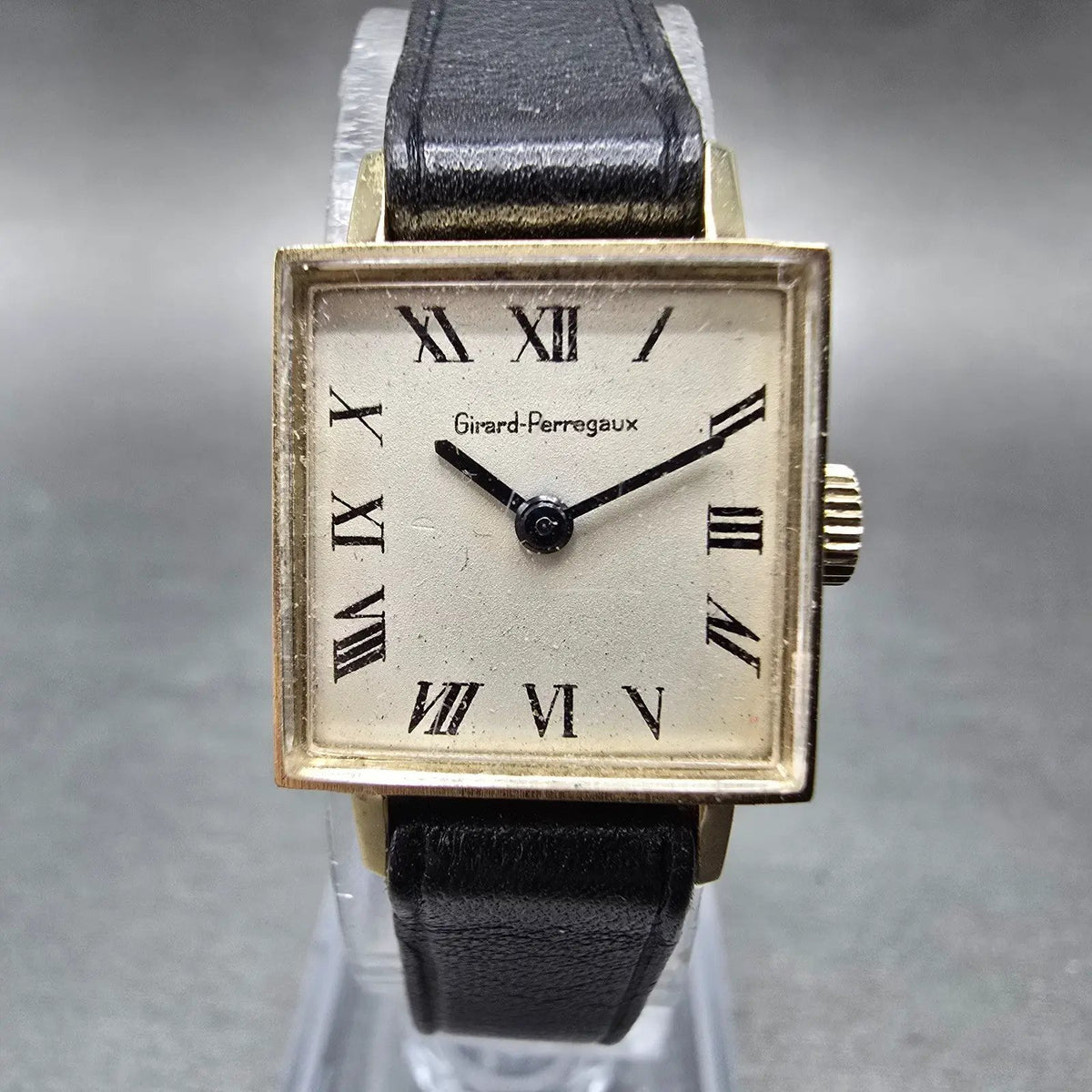 Girard Perreguax Tank Watch Women 17mm White Dial Gold Plated Manual Wind Runs0