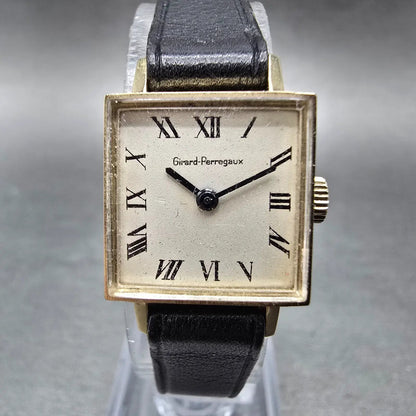 Girard Perreguax Tank Watch Women 17mm White Dial Gold Plated Manual Wind Runs0