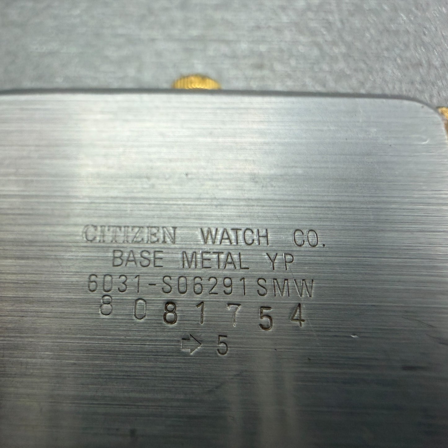 Citizen CQ Tank Watch Men 25mm Champagne Dial Gold Rectangle 6031-S06291 PARTS7