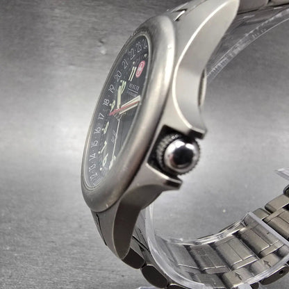 Wenger SAK Design GMT Watch Men 37mm black Dial Titanium Date 097.0665 PARTS3