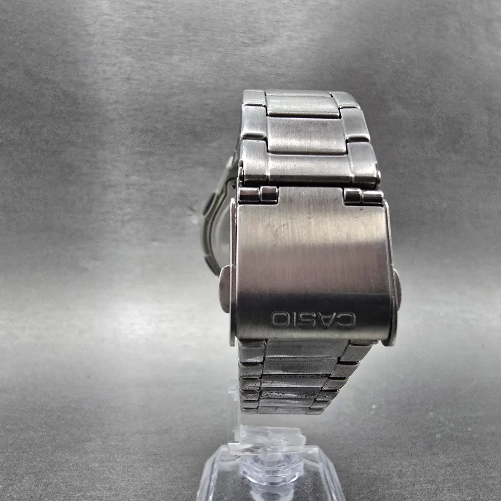 Casio Wave Ceptor  Watch Men 42mm Black Dial Steel Analog Digital Solar Runs R6