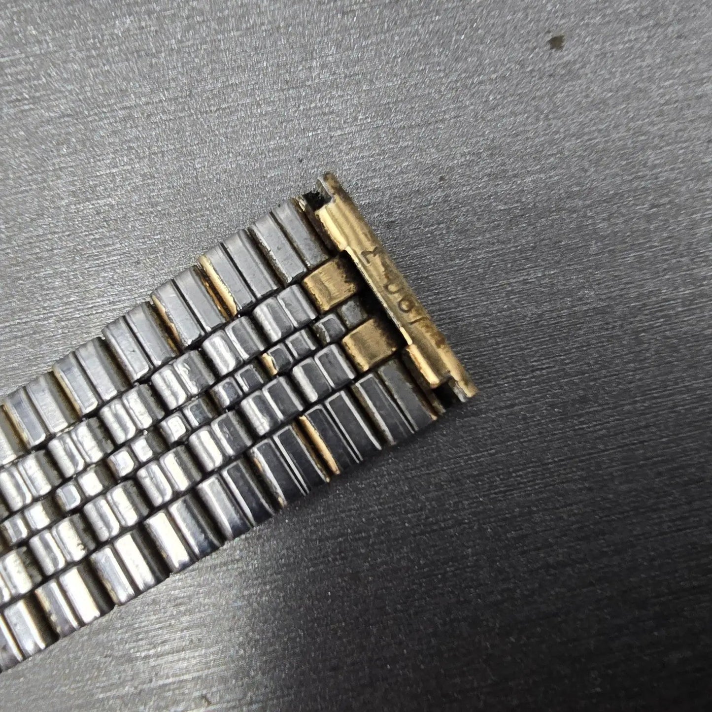 Seiko SQ Bracelet 19mm Stainless Steel Two Tone Tri Folding Clasp READ!!!! Z-06713