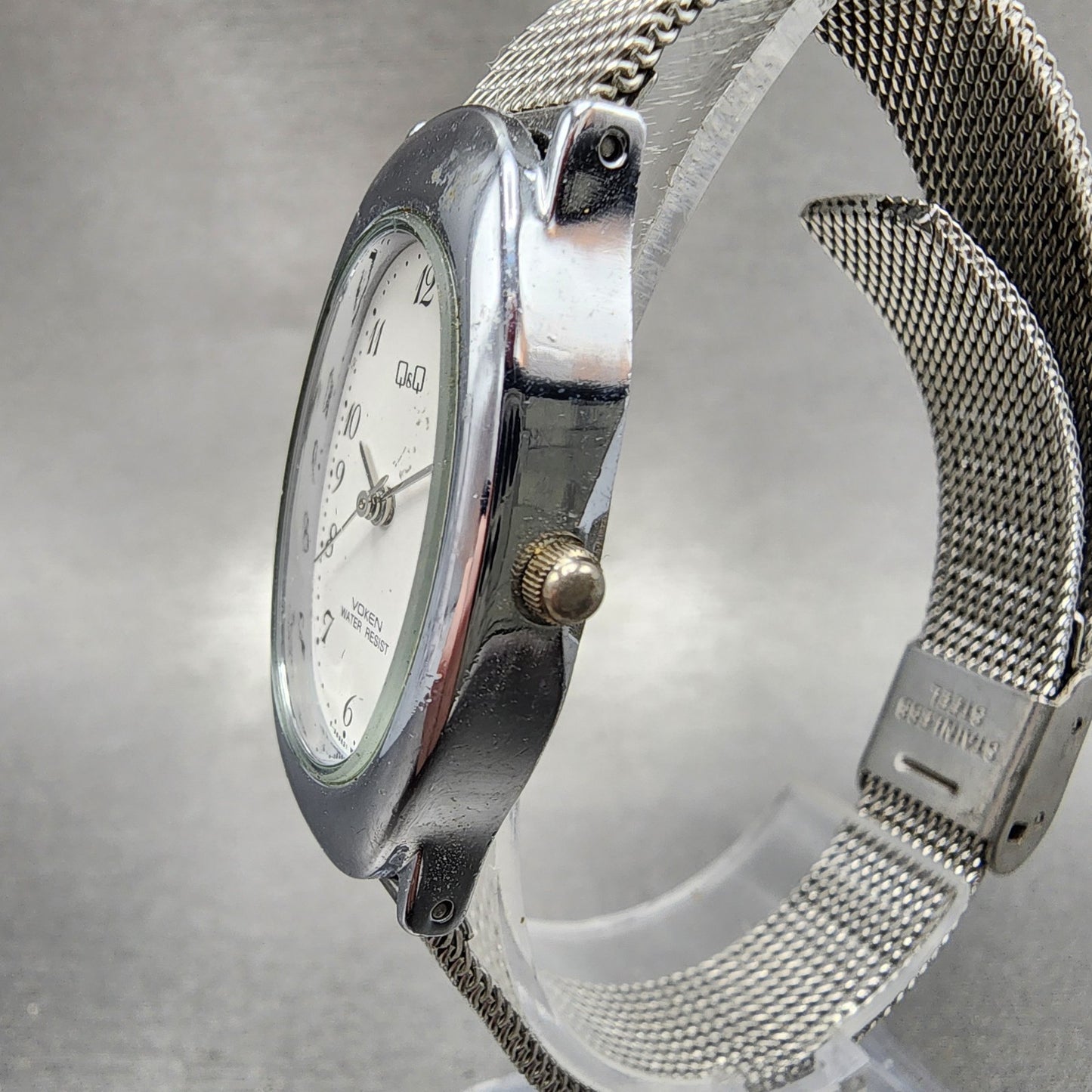 Citizen Q&Q Watch Women 21mm White Dial Silver Tone Oval Mesh Band New battery2