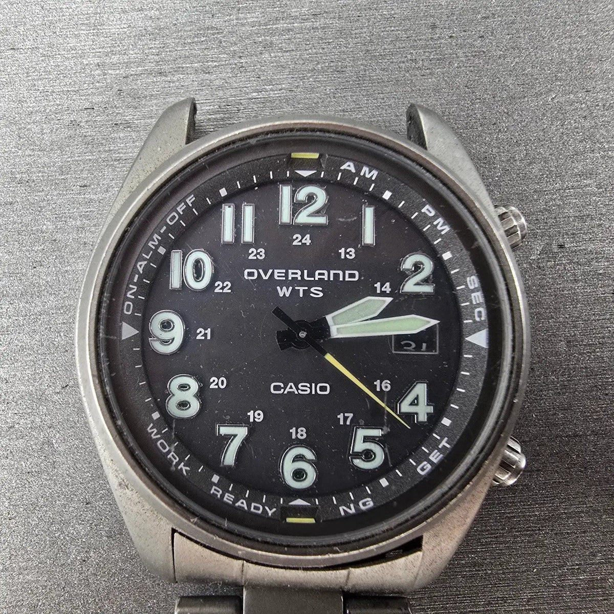 Casio Overland WTS Watch Men 39mm Gray Dial Titanium Date OVW-100TDJ  PARTS2