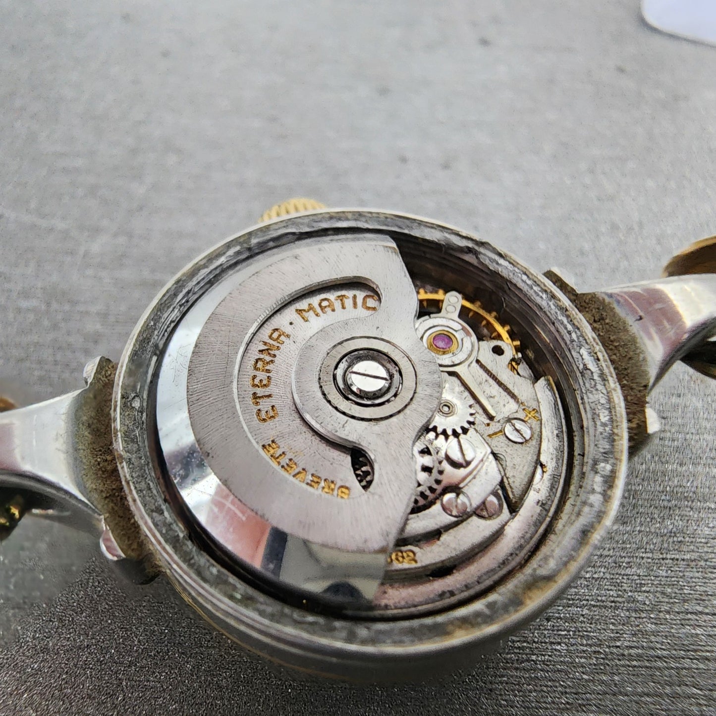 Eterna Matic Watch Women 21mm Cream Dial Gold Tone Automatic PARTS Vintage10