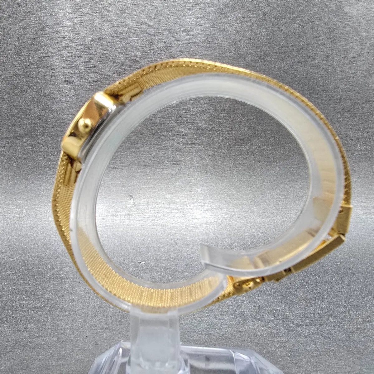Bulova Accutron Watch Women 20mm Champagne Dial Gold Tone Rectangle P9 PARTS7