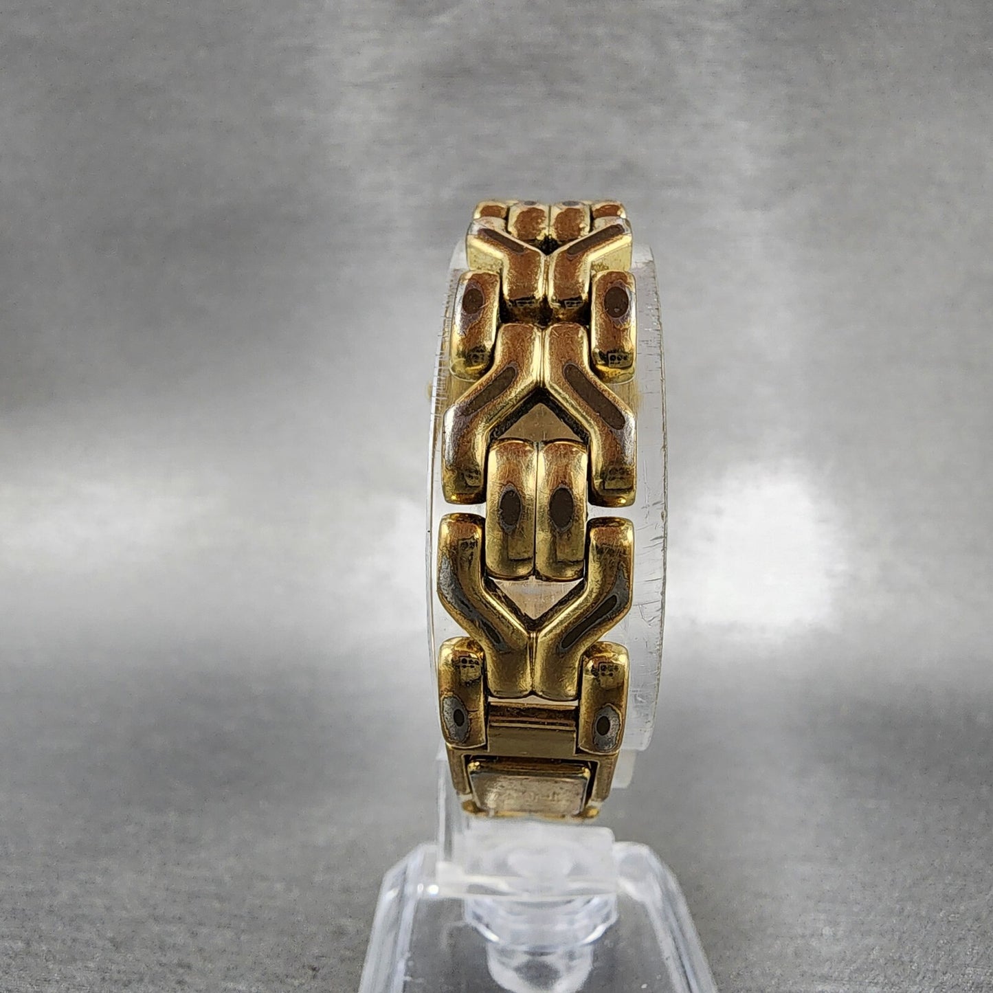 Raymond Weil Watch Women 24mm Black Dial Gold Plated Round 3747 New Battery7