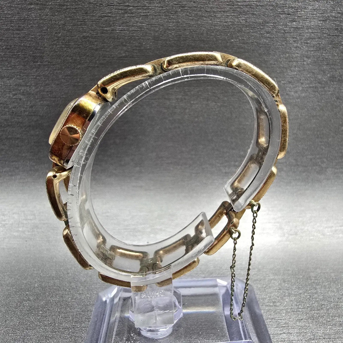 Seiko Watch Women 16mm Champagne Dial Gold Tone Rectangle 11-3459 Manual Wind6