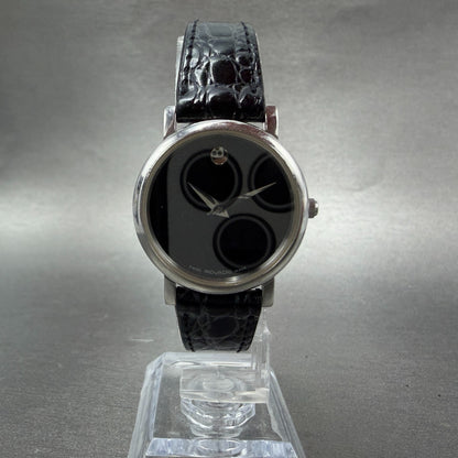 Movado Museum Watch Women 26mm Black Dial Steel Round 84 E4 0834 New Battery ABC5