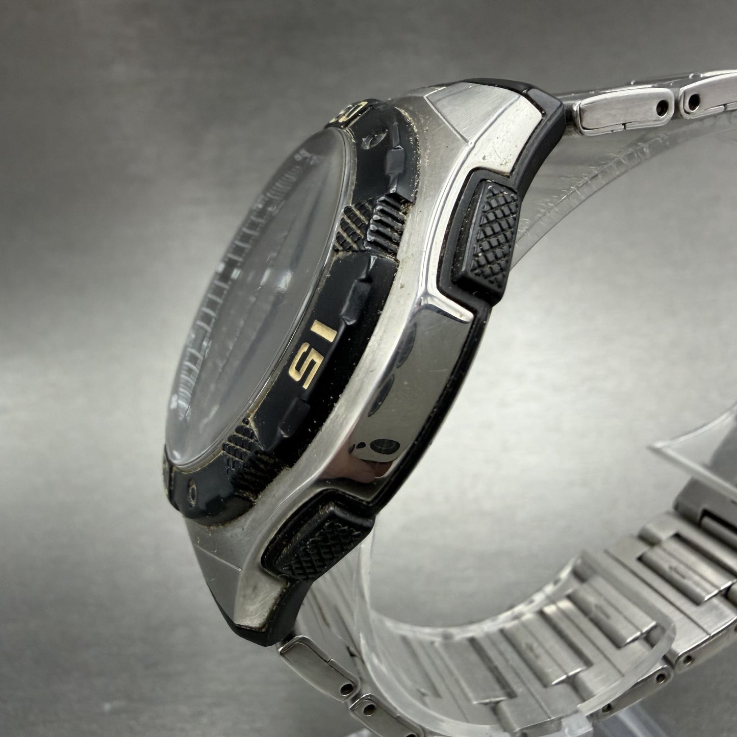 Casio Illuminator Watch Men 44mm Analog Digital Silver Tone AQ-164W New Batt2