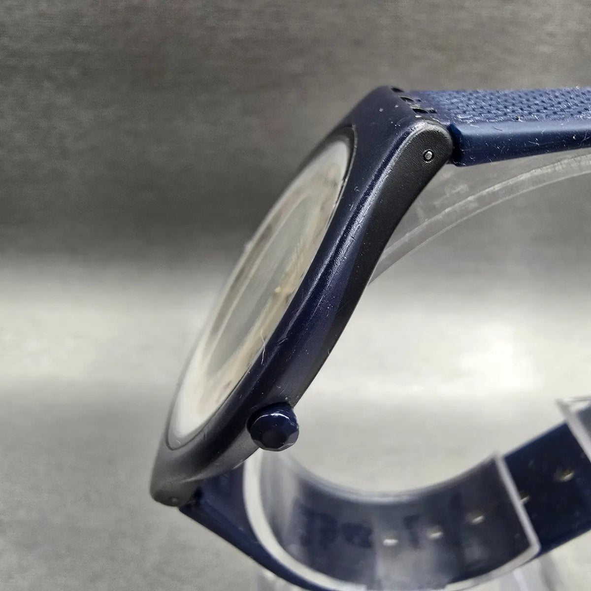 Swatch Skinnight Watch Men 40mm Champagne Dial Blue Case SVUN101 New Battery2