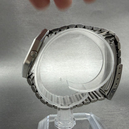 Seiko Tank Watch Men 27mm Silver Dial Silver Tone Octagon 7431-5120 PARTS VTG7