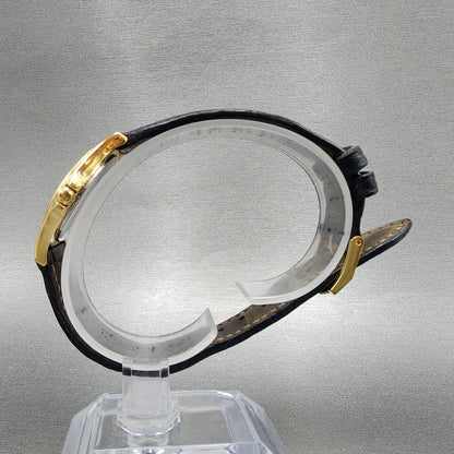 Movado Museum Watch Women 28mm Black Dial Gold Tone Round 87 E4 0823 New BattABC7