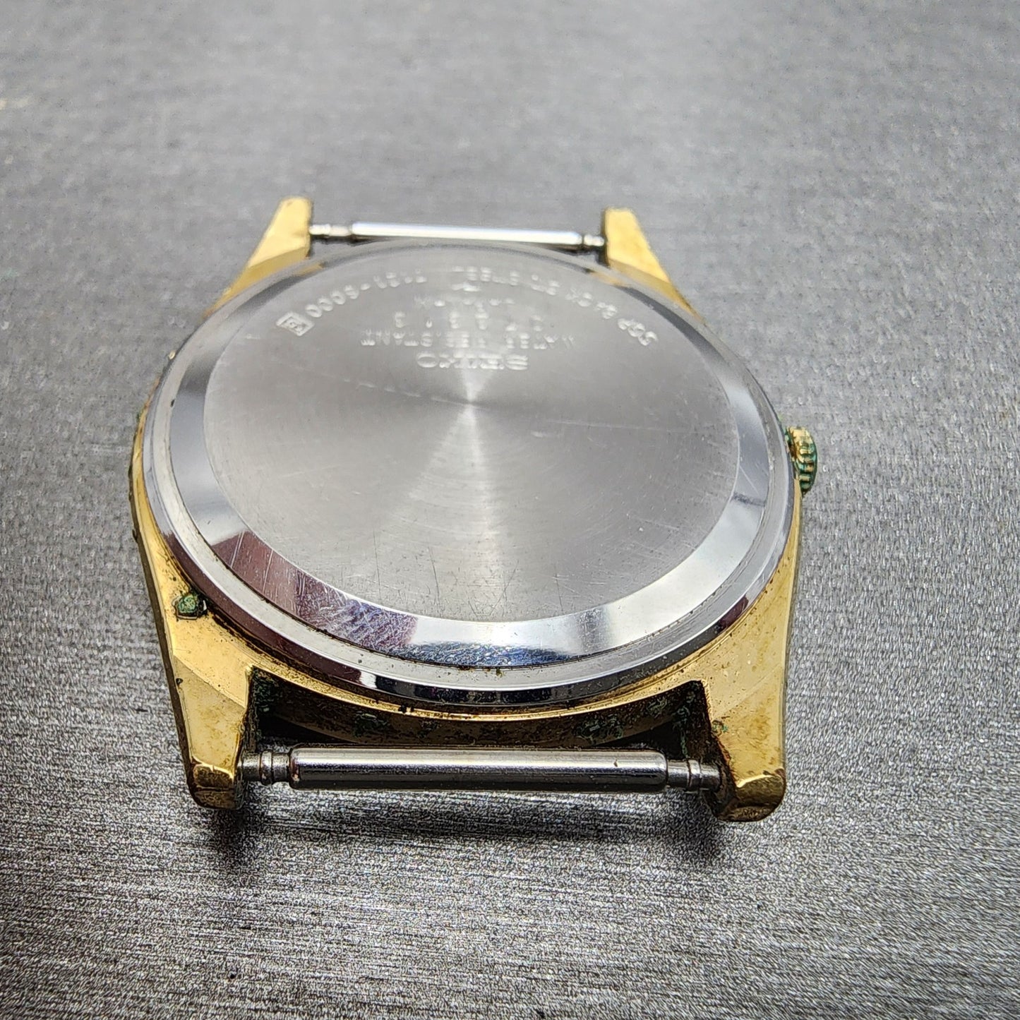 Seiko Watch Men 35mm Champagne Dial Gold Tone Round 71218000 VTG PARTS12