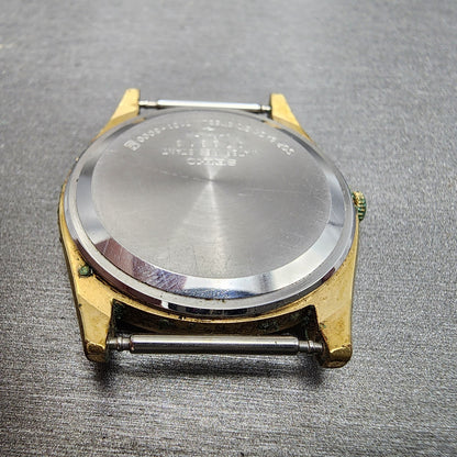 Seiko Watch Men 35mm Champagne Dial Gold Tone Round 71218000 VTG PARTS12