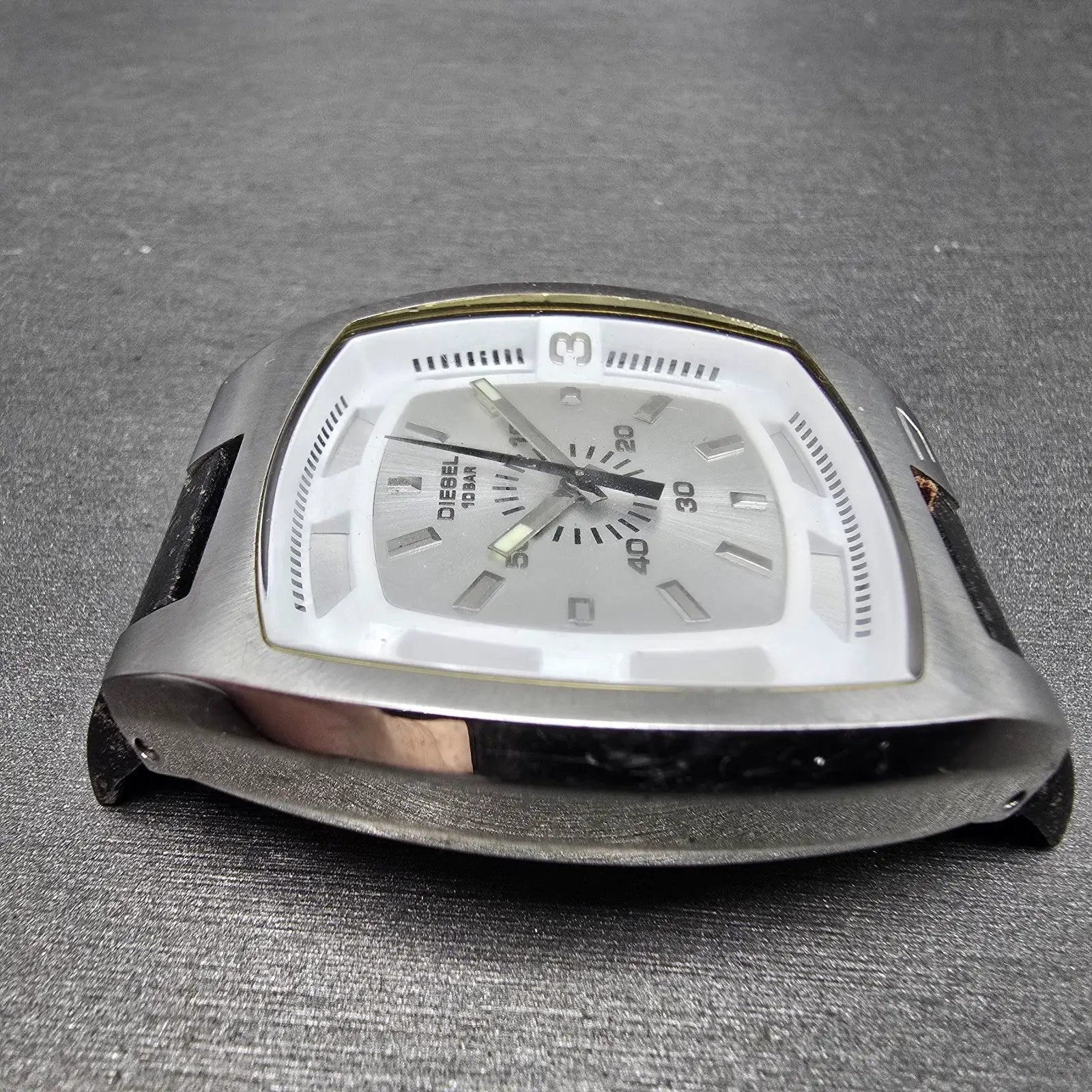 Diesel Watch Men 40mm Silver Dial Silver Tone Rectangle DZ-1100 PARTS4