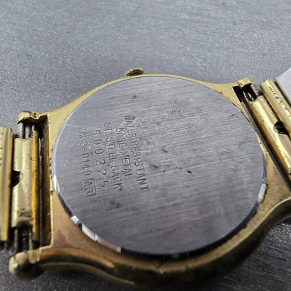 Seiko Watch Men 32mm Black Dial Gold Date 2A23 Movement 0149 VTG JPPARTS10