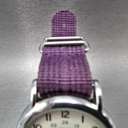 Timex Weekender Watch Men 38mm White Dial Silver Round New Battery T2N652 Purple4
