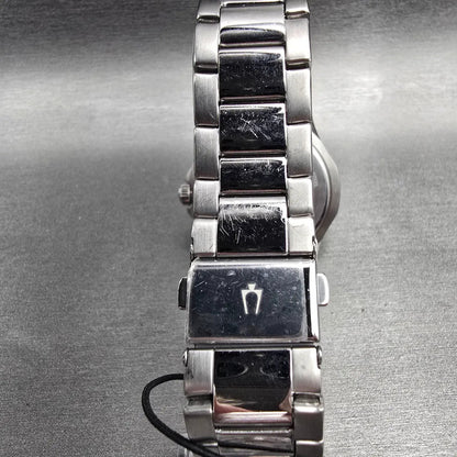 Bulova Watch Men 40mm Silver Dial Silver Tone Date Round 96B376 New Battery7