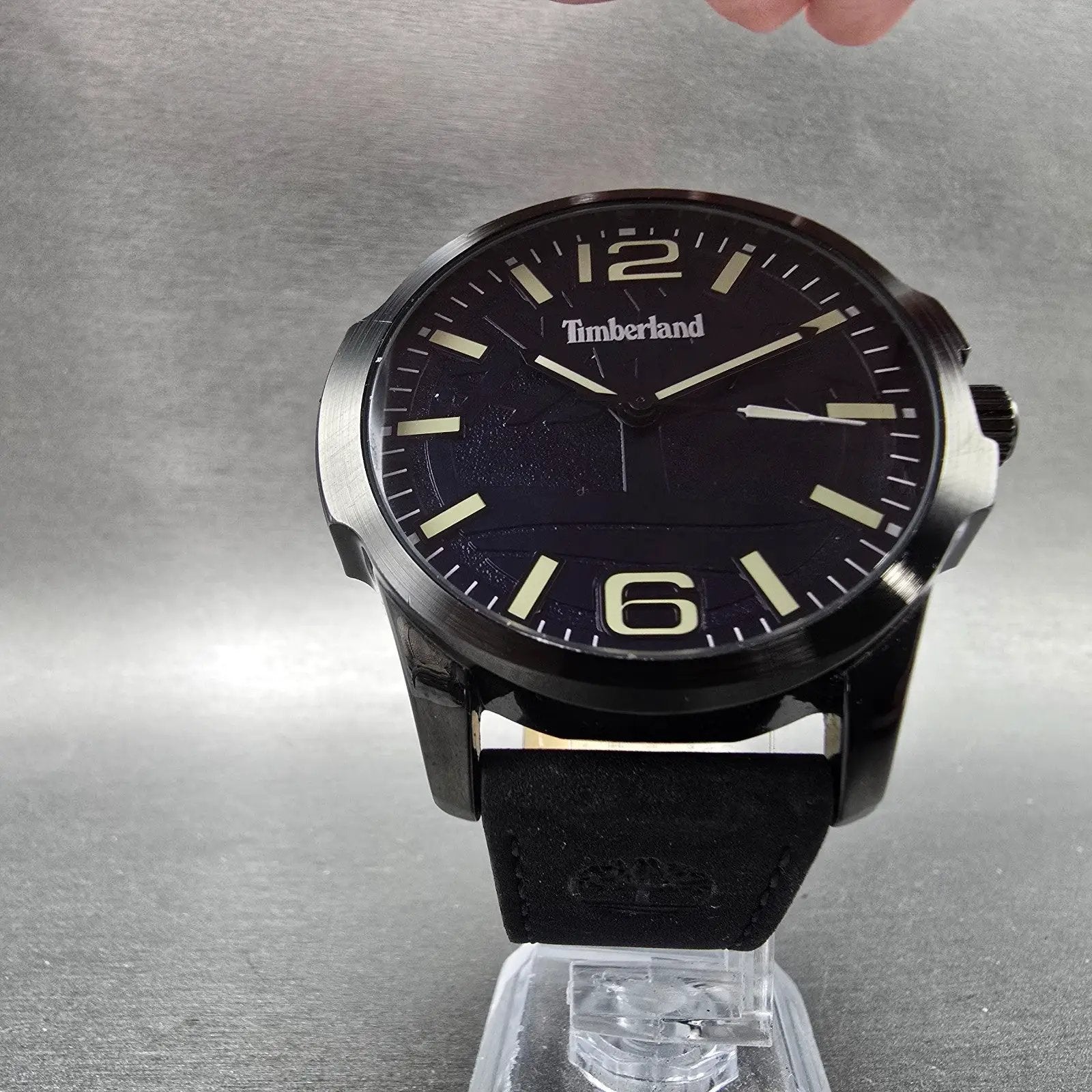 Timberland Ackley Watch Men 46mm Blue Dial Black Tone Round New Batt5