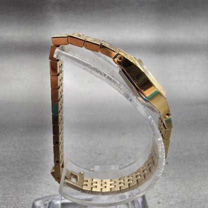Seiko Watch Women 18mm Champagne Dial Gold Tone Oval 1400-7389 New Battery VTG8