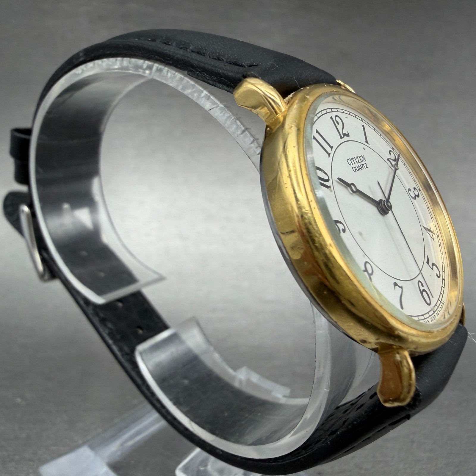 Citizen CQ Watch Men 32mm Silver Dial Gold Tone Round 3630-360788 New Battery3
