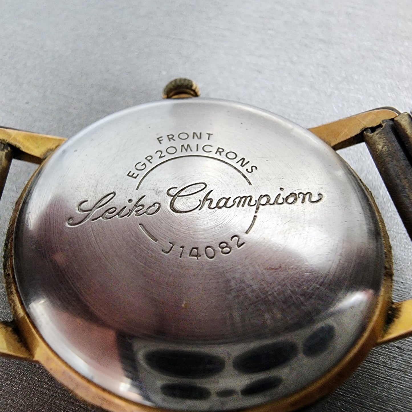 Seiko Champion Watch Men 35mm Silver Dial Gold Tone Manual 17J J14082 PARTS10