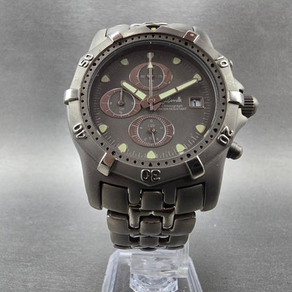 Lorelli Chronograph Watch Men 40mm Gray Dial titanium Date Round New Battery5