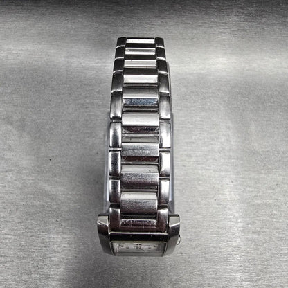 Bulova Tank Watch Women 21mm White Dial Silver Rectangle 96L42 New Battery4