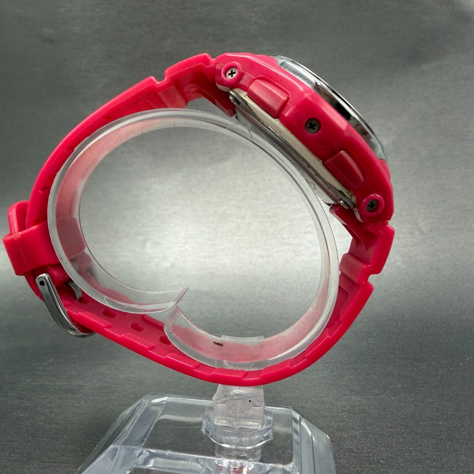 Casio Baby-G BGA-103 Watch Women 39mm Silver Dial Pink Analog Digital New batt8