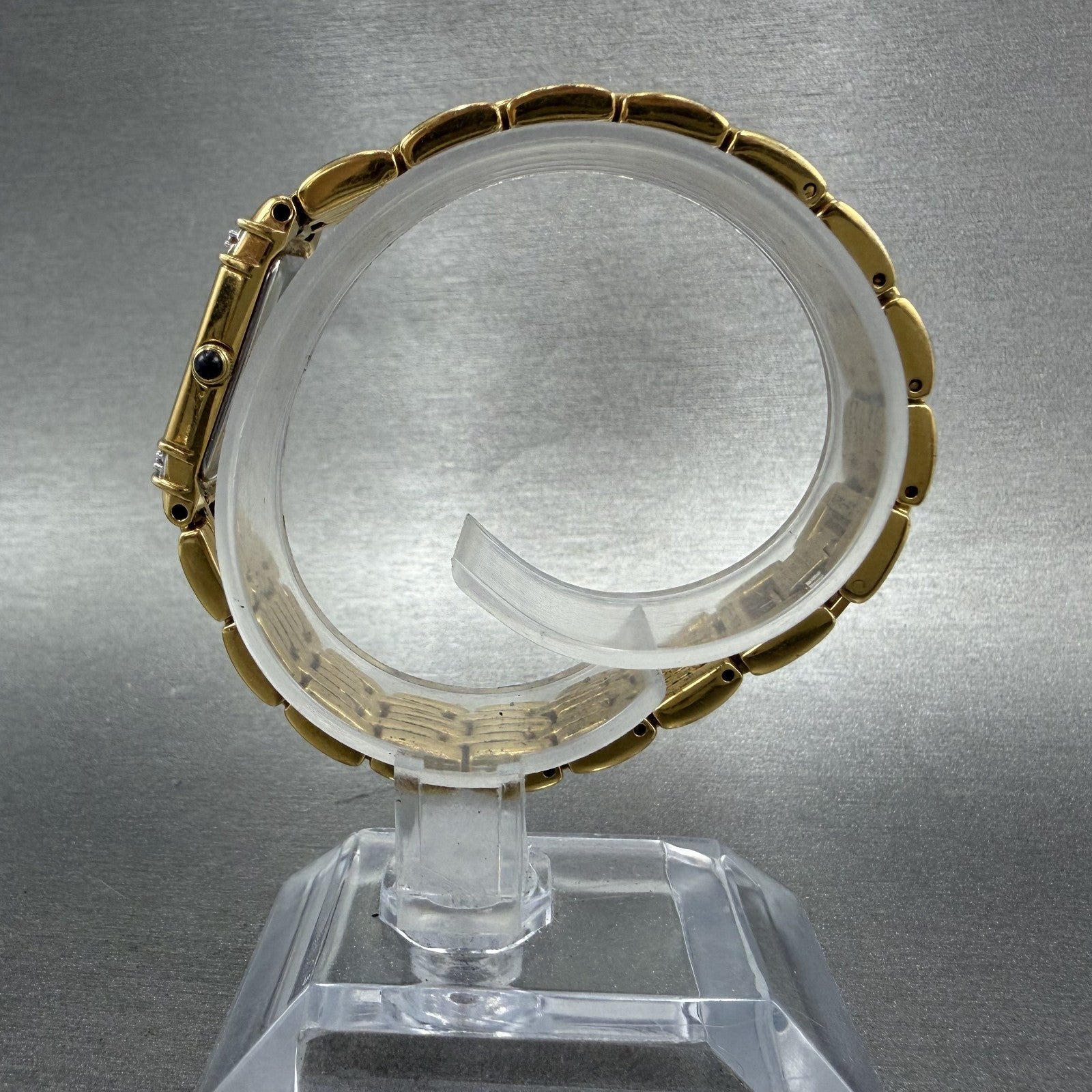 Seiko Tank Watch Women 14mm Champagne Dial Gold Tone 2E207191 New Battery6