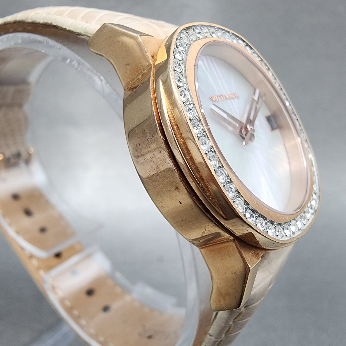 Wittnauer Watch Women 29mm MOP Dial Rose Gold Tone Date WN2003 New Battery3