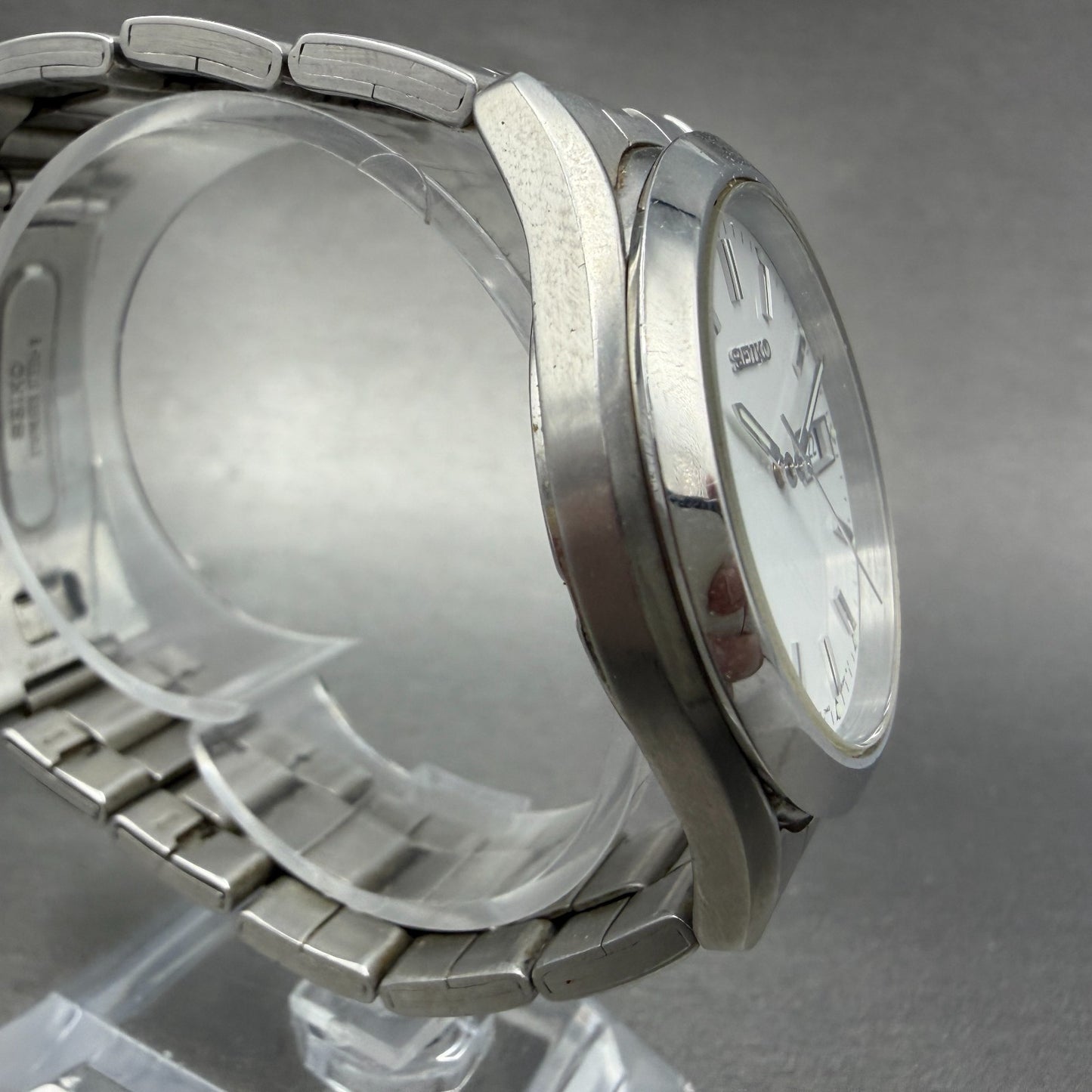 Seiko Watch Men 37mm White Dial Silver Tone Daydate Round 7N43-9080 New Battery3