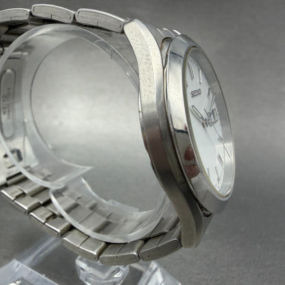 Seiko Watch Men 37mm White Dial Silver Tone Daydate Round 7N43-9080 New Battery3