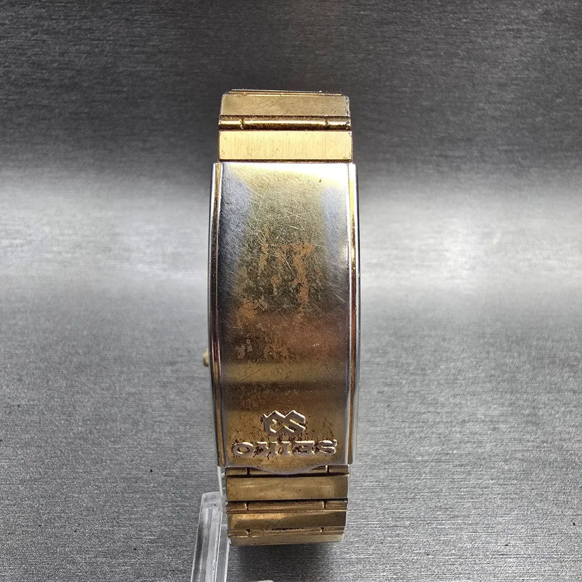 Seiko Watch Men 31mm Gold Dial Gold Tone Chrono Alarm H557-5319 New Battery7